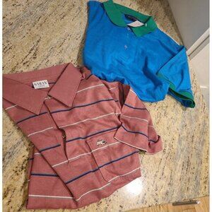 New! Lot of 2 Mens Polo Shirts Size L & 44 Vintage Par Four Garan Retro Golf